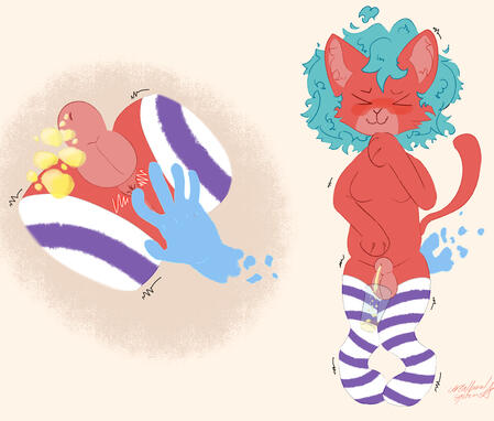 hitting the sweet spot makes the cat pee