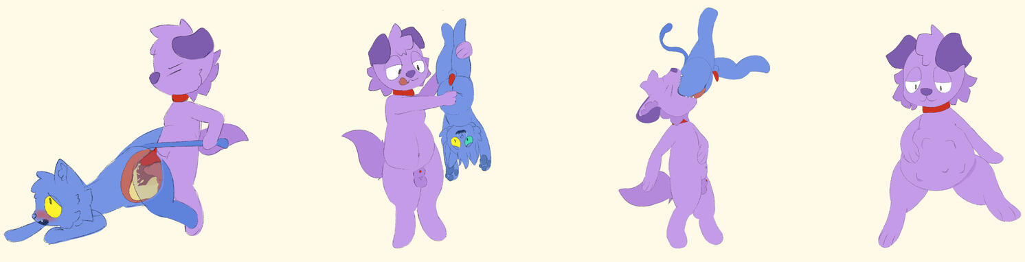 5 panel strip with watersports and vore